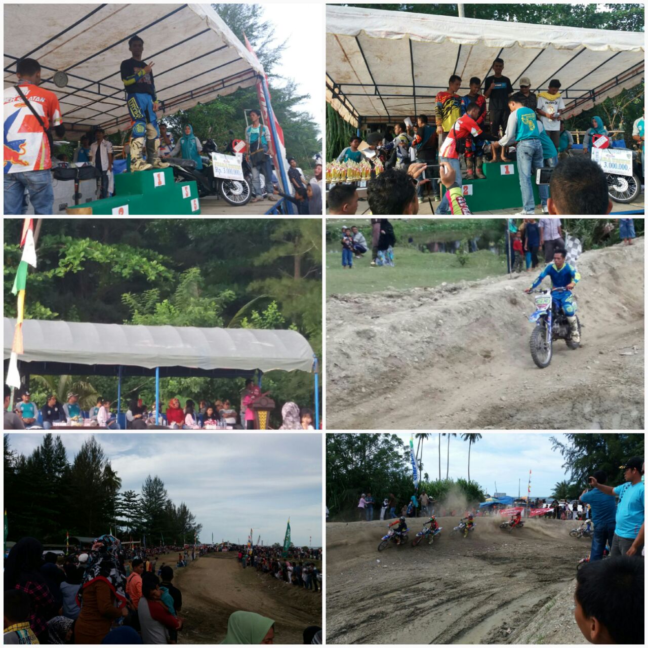 Pada saat Penutupan Dan Pembagian Piala dalam rangka perlombaan Grasstrack Season 1 Championship open Bupati cup.