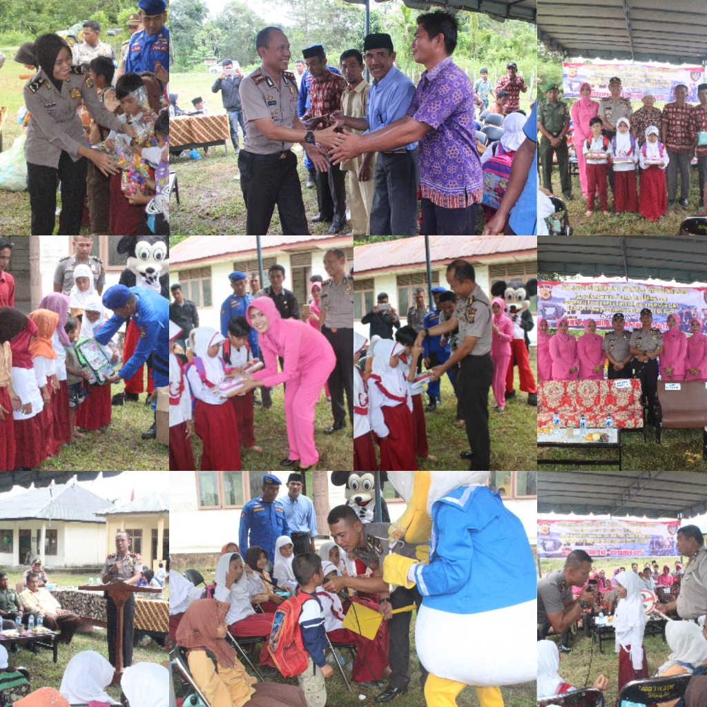 Pada Saat Pelaksanaan Kegiatan Polres Simeulue Peduli Pendidikan Di SD N 17 Liang Kahfi Kecamatan Simbar.