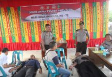 Sambut Hari Bhayangkara Ke – 72 , Polres Simeulue Gelar Donor Darah