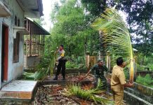 Bhabinkamtibmas Polsek Simbar Bersama Bhabinsa dan Masyarakat, Gotong Royong Bersama Di Puskesmas