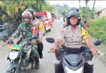Untuk Memutus Matarantai Penyebaran Virus Corona, POLRI & TNI Berkeliling Menghimbau Warga