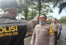 Pencegahan penyebaran Virus Corona atau COVID-19. Polres Simeulue wajib melaksanakan SOP sebelum masuk Kantor