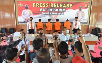 Polres Simeulue Gelar Prees Release Pengungkapan Kasus Korupsi Dana Desa Kuala makmur.