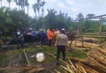 Bhabinkamtibmas Desa Lanting Mendatangi Lokasi Kebakaran