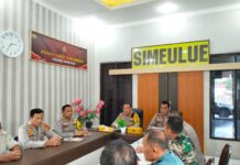 Polres Simeulue Gelar Rapat Koordinasi Lintas Sektoral Menyambut Operasi Ketupat Seulawah Tahun 2024