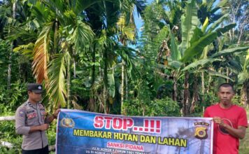 POLSEK TELUK DALAM LAKUKAN SOSIALISASI KARHUTLA KEPADA WARGA