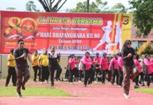 Polres Simeulue Gelar Olahraga Bersama Meriahkan Hari Bhayangkara ke-80 Tahun 2026