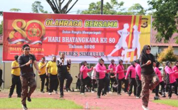 Polres Simeulue Gelar Olahraga Bersama Meriahkan Hari Bhayangkara ke-80 Tahun 2026