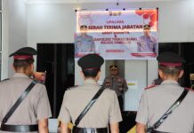 Polres Simeulue Gelar Sertijab Kasat Samapta dan Kapolsek Teupah Barat