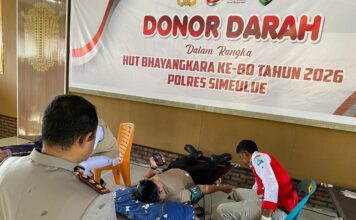 POLRES SIMEULUE GELAR BAKTI KESEHATAN DONOR DARAH DALAM RANGKA HUT BHAYANGKARA KE-80 TAHUN 2026