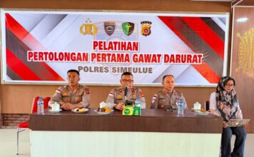 Waka Polres Simeulue Buka Pelatihan Pertolongan Pertama Gawat Darurat bagi Personel Satlantas dan Bhabinkamtibmas