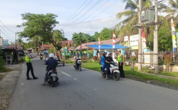 Satlantas Polres Simeulue Gelar Strong Point Pagi, Wujudkan Keamanan dan Kelancaran Lalu Lintas