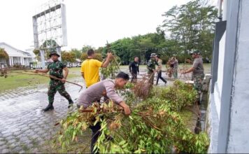 Gotong Royong Bersama Semarakkan HUT ke-81 Kemerdekaan RI, Sinergitas TNI-Polri dan Pemerintah Daerah di Simeulue