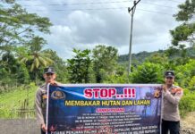 Cegah Kebakaran Hutan dan Lahan, Polsek Simeulue Barat Gelar Patroli di Empat Desa