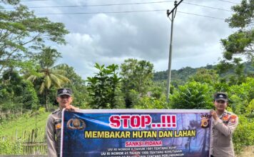 Cegah Kebakaran Hutan dan Lahan, Polsek Simeulue Barat Gelar Patroli di Empat Desa