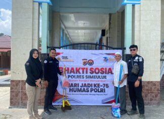 Sambut Hari Jadi ke-75 Humas Polri, Polres Simeulue Gelar Bakti Sosial di Masjid Istiqamah