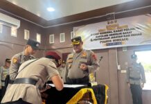 POLRES SIMEULUE GELAR SERTIJAB KASAT RESKRIM, KASAT POLAIRUD, KAPOLSEK SIMEULUE BARAT DAN PENYERAHAN JABATAN KASIHUMAS