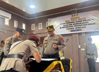 POLRES SIMEULUE GELAR SERTIJAB KASAT RESKRIM, KASAT POLAIRUD, KAPOLSEK SIMEULUE BARAT DAN PENYERAHAN JABATAN KASIHUMAS